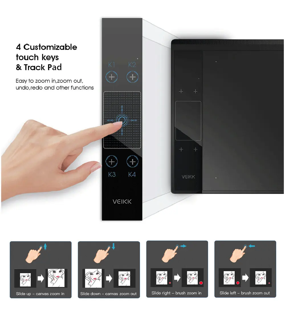  Tableta de dibujo gráfico veekk A30 para Illustrator 10x6 pulgadas gran área activa almohadilla de 