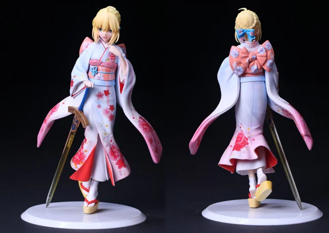 

Anime Aniplex Fate/stay night Saber kimono Lovely Girl Kawaii Collection Model Toy collection for anime fans toys