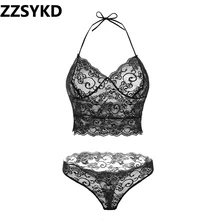 ZZSYKD Sexy Lingerie Erotic Lace Babydoll Pajamas Chest Open Transparent Bra Women Underwear Erotic Lingerie For A Woman For Sex