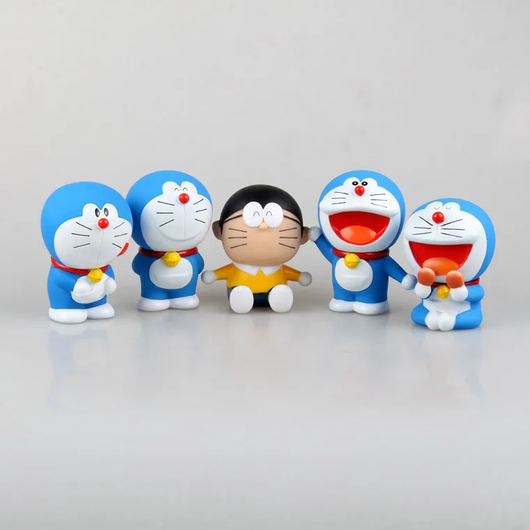 

Doraemon 2 Edition 5 pieces of Action Figures 1/10 scale painted figure Nobita Nobi Doll PVC ACGN figure Toys Brinquedos Anime