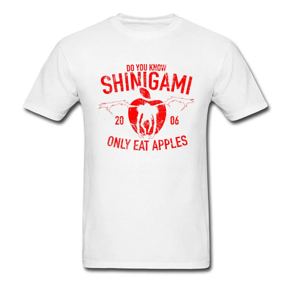 Normal Designer Funny Tops Shirt O-Neck ostern Day Pure Cotton Short Sleeve T-Shirt for Men Group Tops Shirt Free Shipping Do you know Shinigami only eat apples white
