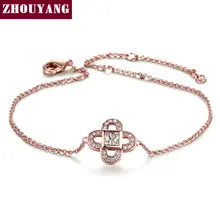 Высокое качество Лист Кристалл розовое золото цвет браслет Сделано белый подлинный Австрийские кристаллы ZYH184 ZYH185