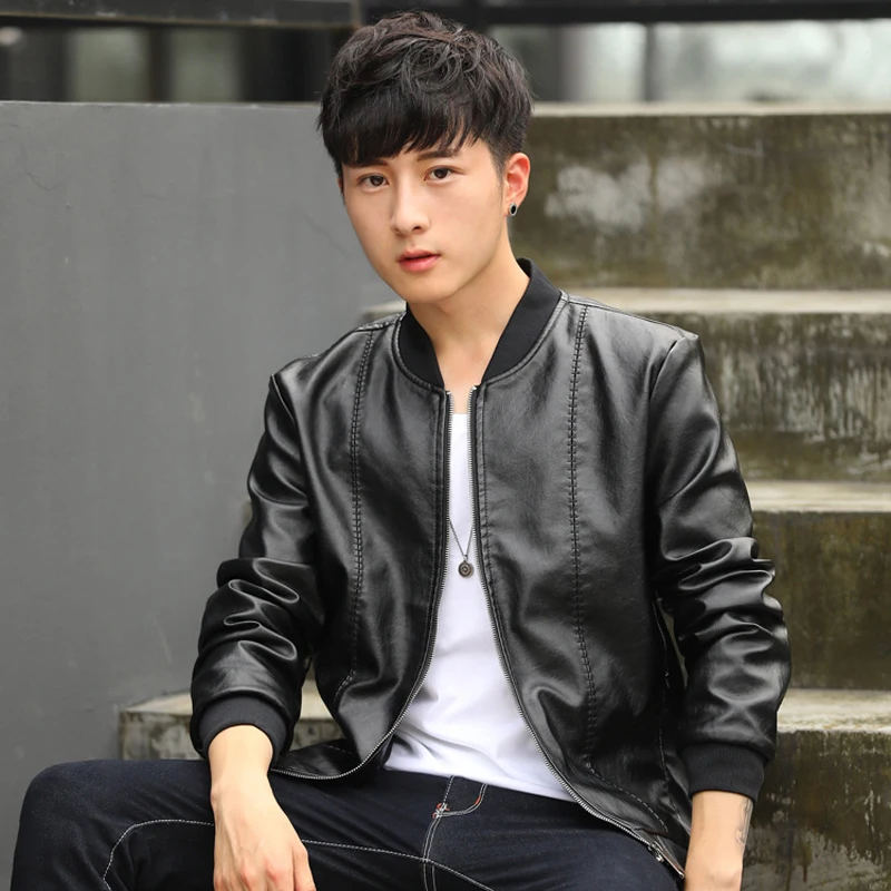 

2018 Spring New Slim Fit Campera De Cuero Hombre Quality Stylish Jaqueta Motoqueiro