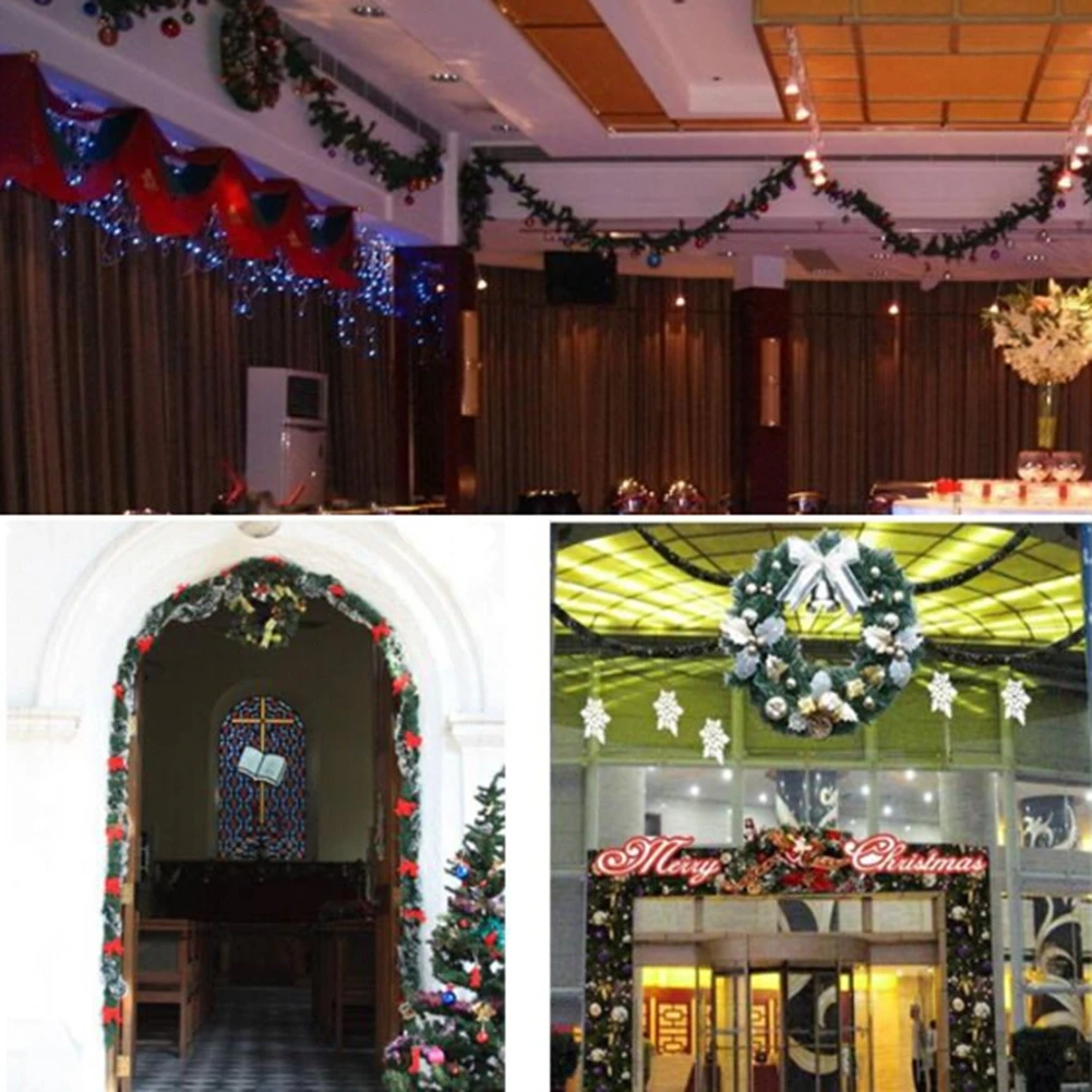 Рождественская гирлянда из ротанга, Рождественский орнамент, Рождественский венок, 2,7 метров, украшение для дома, обмотка перил и ламп