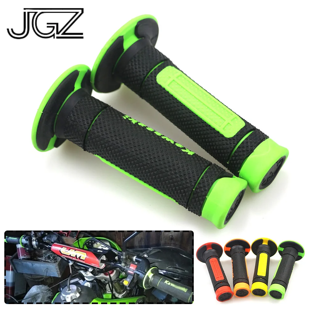 Зеленые резиновые гелевые ручки для мотокросса 7/8 дюйма 22 мм Kawasaki KX65 KX85 KX100 KX250F KX450F