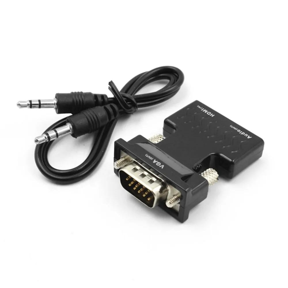 

VGA to HDMI Male to Female Video Adapter Cable Converter with Audio HD 1080P Converter For HDTV PC Laptop Tablet