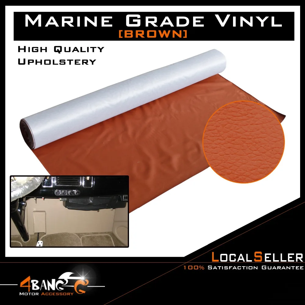 

30cm x 139cm Brown Car Seat Inner Flex Durability Vinyl Fabric Faux Leather Upholstery