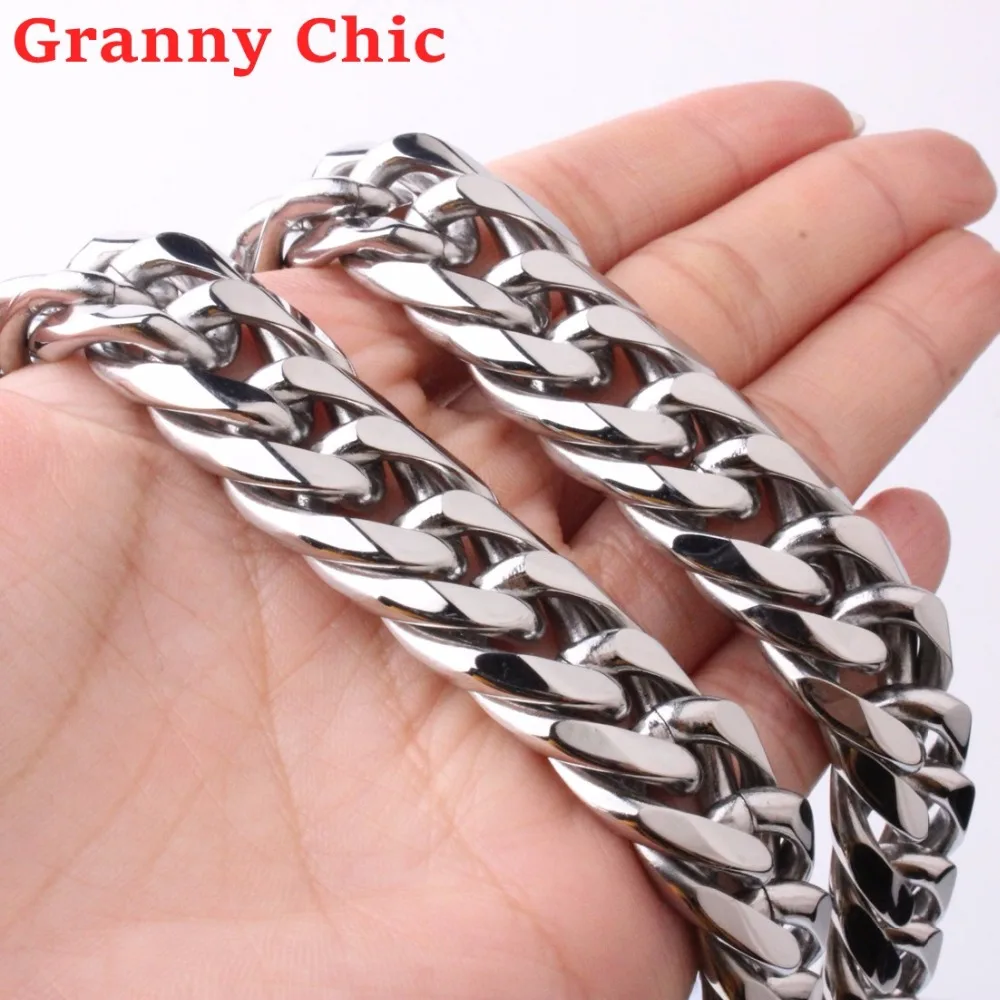 Granny Chic Miami кубинские цепи для мужчин ювелирные изделия в стиле хип хоп Серебряный