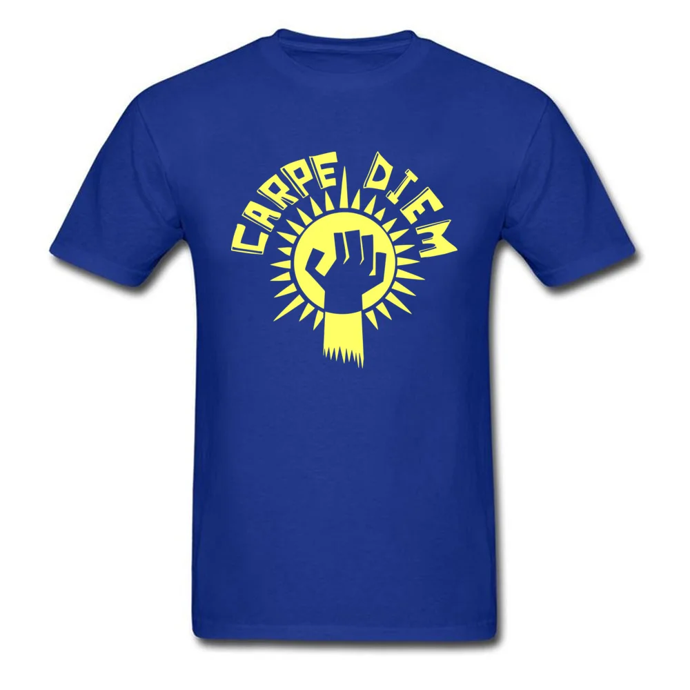 Carpe Diem O Neck T-shirts Summer/Autumn Tops Shirt Short Sleeve Brand 100% Cotton Custom T Shirt Unique Men Top Quality Carpe Diem blue