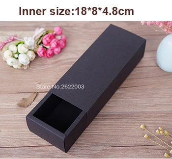 

wholesale Inner size:18*8*4.8CM Black Kraft Paper Boxes Craft gift Jewelry/ Hand soap / Bracelet box packing Boxes200piece\lot