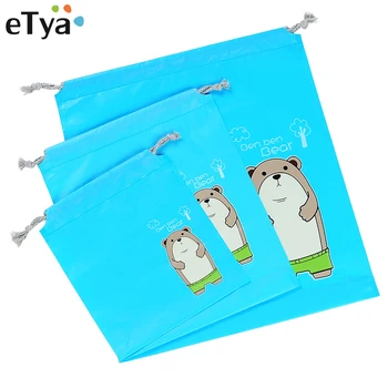 

eTya New Cartoon Kids Drawstring Bag Multifunction Women Travel Makeup Pouch Cosmetics Storage Bags Female Clothing Shoes Bags