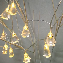 20 светодиодный, сказочный, милый, прозрачный, пингвин, на батарейках, струнный светильник, 3 м, светодиодный, украшение для рождественской гирлянды, новогодняя, gerlyanda