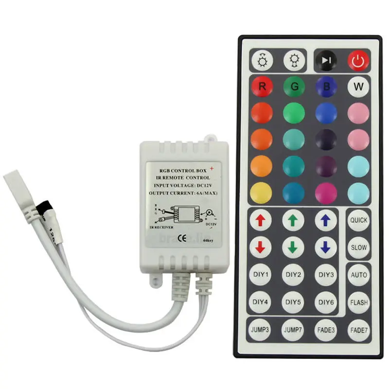 

New 44key 40 Key RGBW LED Controller RGB Colorful With IR Remote Control Mini Dimmer for SMD 5050 / 3528 Led Strip Lights DC12V