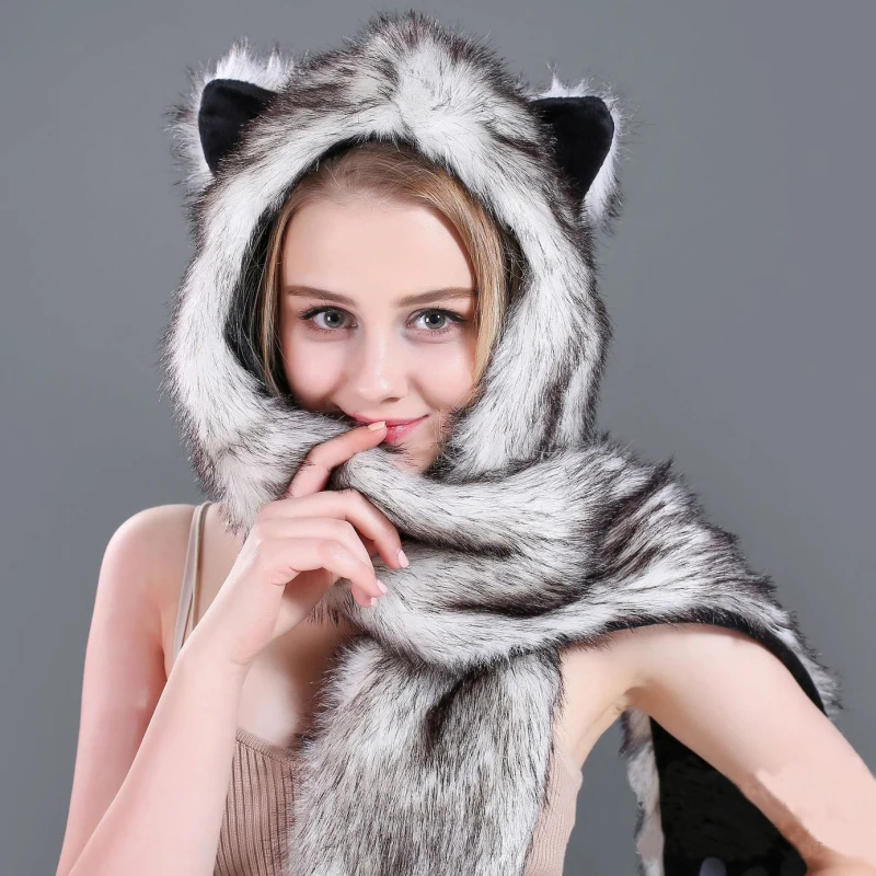 SH002 плюшевая шапка из искусственного меха женская и мужская зимняя с