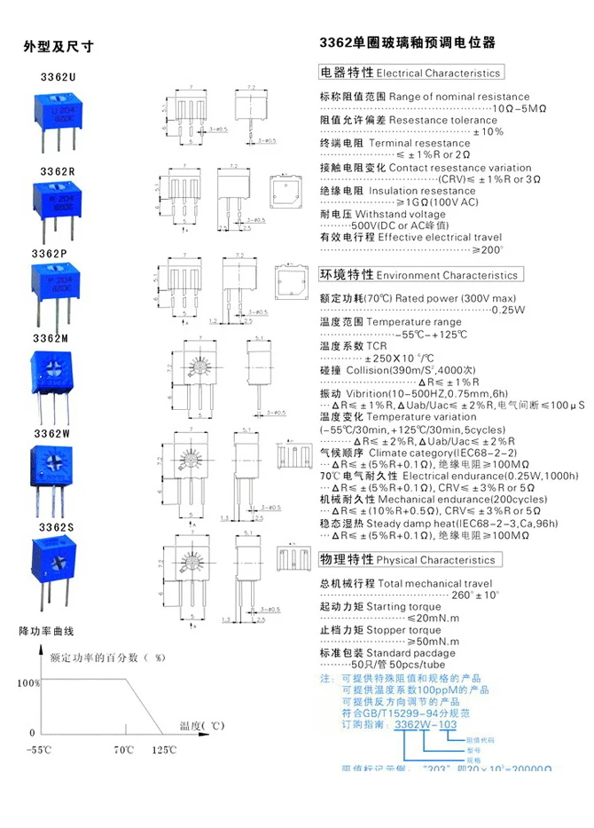 Specification==0G-00004425==Potentiometer-3362P(103)-10K-DIP