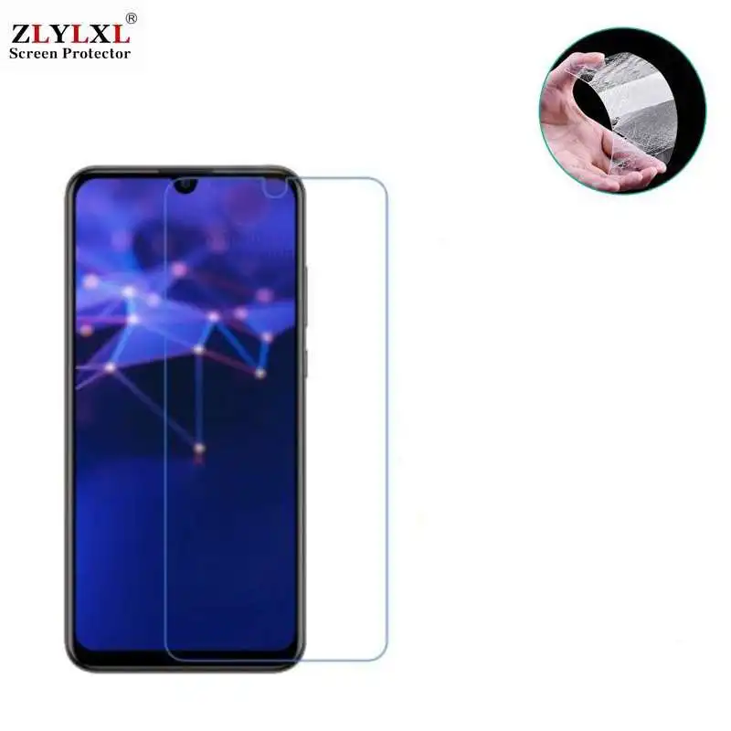 

Glass + case Transparent Dirt-resistant soft back case for Huawei P smart 2019 tempered glass screen protector