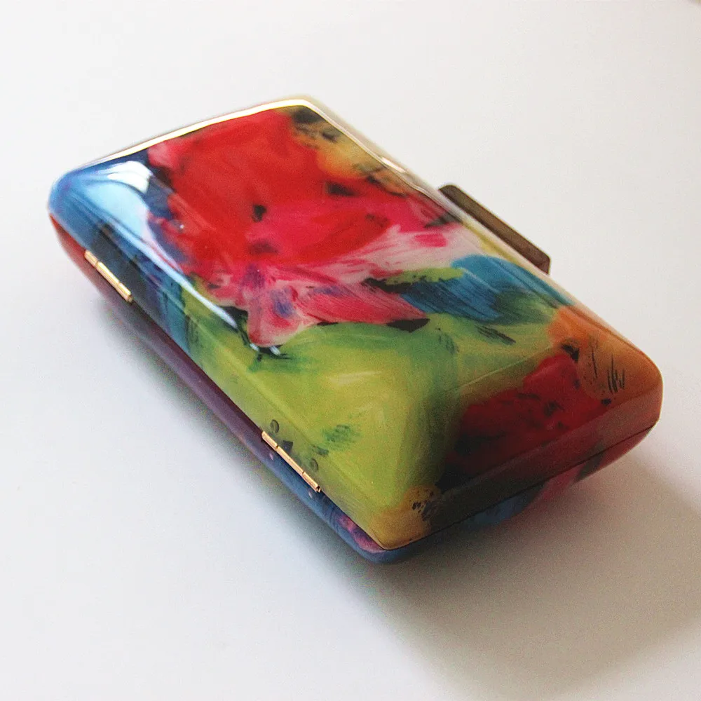 2019 New Clutch Evening Bags Acrylic Brand Fashion Woman Designers Luxury Flower Print Women Shoulder Bags Casual Vintage Clutch