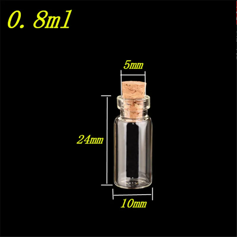 Cute Glass Pendants Mini Bottles With Cork Empty Small Wishing Bottle Decoration Crafts Glass Vials Jars 100pcs