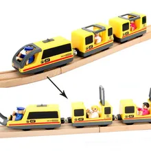 Мульти-стиль Электрический поезд игрушки локомотив магнитный разъем совместимый FIT Brio трек деревянные треки автомобиль для детей