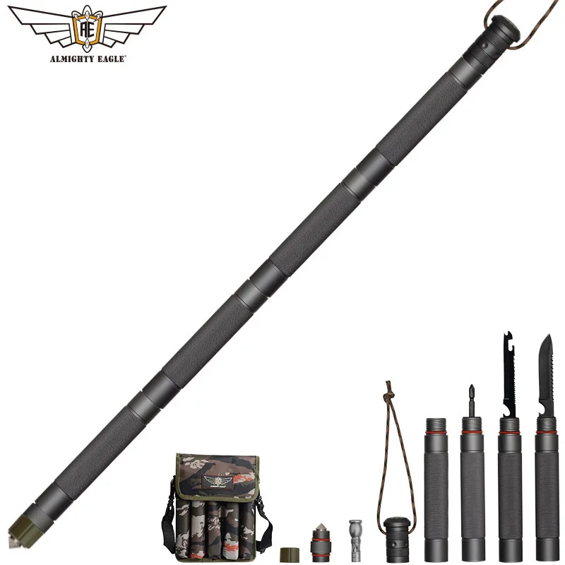 Comprar Poderoso águila defensa al aire libre táctico palo Alpenstock senderismo Camping equipo multifuncional herramientas plegables bastones para caminar