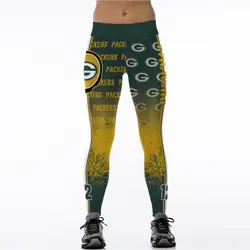 Новинка 2017 года Green Bay P-Команда 12 логотип эластичные леггинсы для фитнеса волокно хип-хоп вечерние болельщик Корчеватель тренировки брюки
