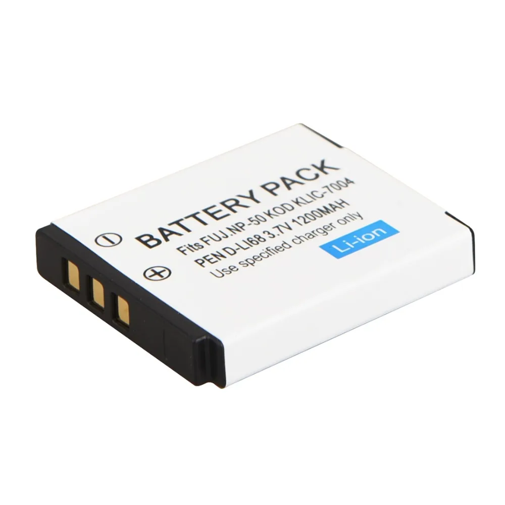 High Quality 1200mAh Camera Rechargeable Replacement Battery NP 50 KLIC 7004 D LI68 Li ion