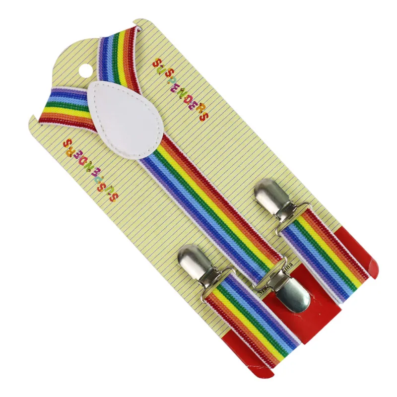 Winfox Fashion Toddlers Rainbow Stripes Style Suspenders Boys Girls Kids Children Elastic Y-Back Party Suspender