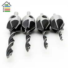 4pc HSS Countersink Power Tool Drill Bits Set 5 flutes Woodworking Chamfer Industrial Countersinks Bit Reamer Counter Sink Wood