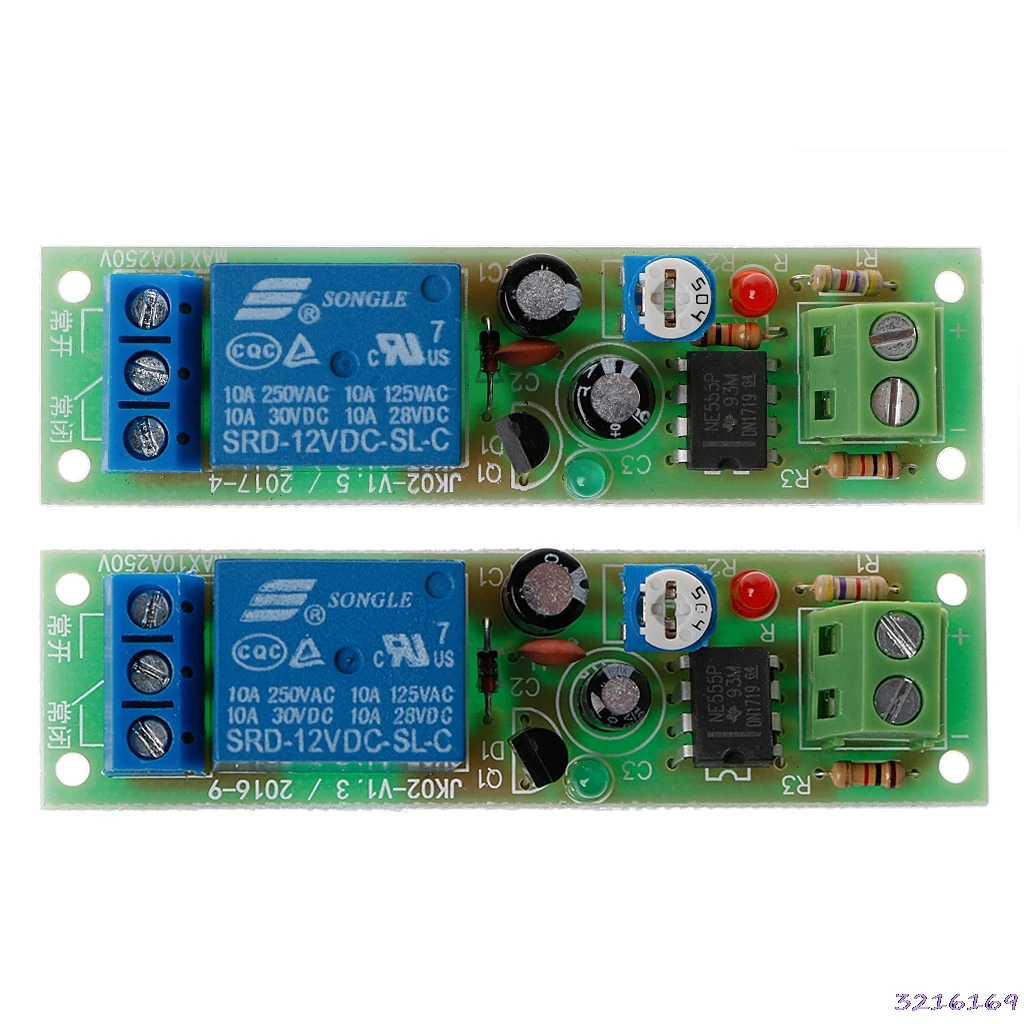 

NE555 Relay DC 12V Timer Adjustable Delay Turn Off ON Switch Time Relay Module