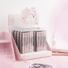 6 шт./партия, нейтральная ручка с цветками вишни, милые черные ручки для школы, Офисные инструменты для письма, подарки, корейские канцелярские принадлежности, рекламные