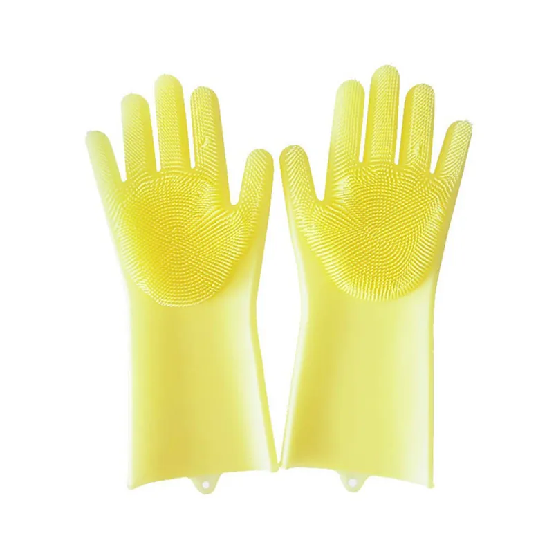 1 pairs Food Grade Dishwashing Gloves Silicon Dishes cleaning Gloves with Cleaning Brush Kitchen Wash Housekeeping new #d04 (14)
