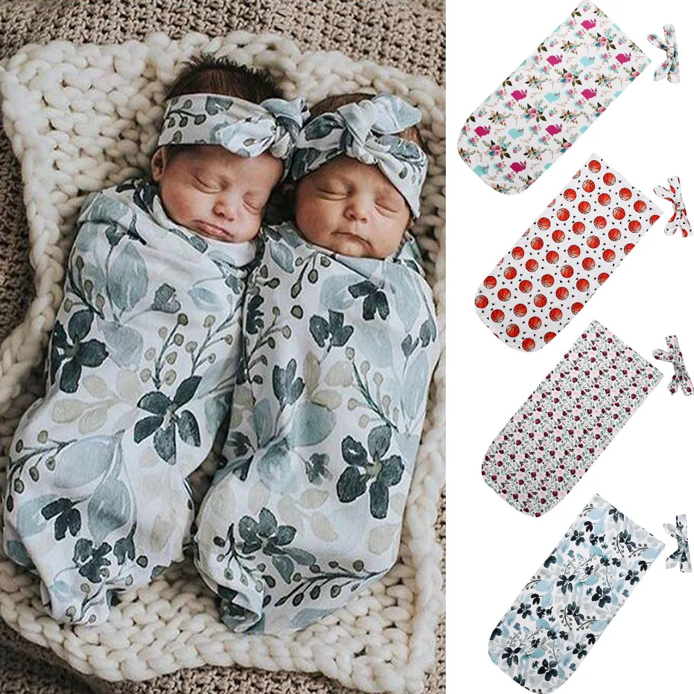 US Newborn Infant Baby Girl Swaddle Sleeping Bag Wrap Sleepsack Romper Headband