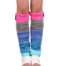 Гетры в моде зимние Вязание разноцветные леггинсы высокое качество регулировки