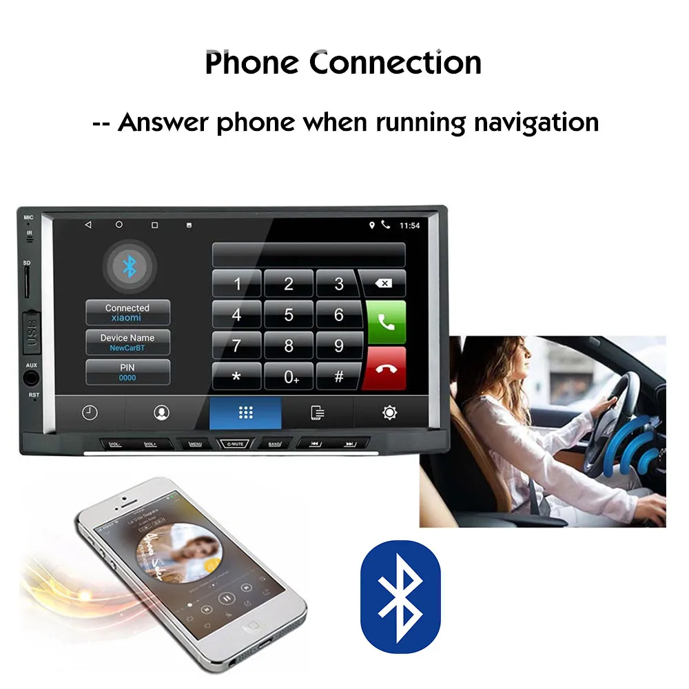 Sale Panlelo S15 2din android 8.1 Qcta core GPS Radio 2GRAM HD IPS Screen 7 inch Car Stereo Touch Screen Navigation For Kia Bluetooth 4