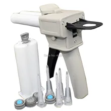 1:1 50 мл герметизирующий пистолет двухкомпонентный эпоксидный клей Дозирующий пистолет+ 5 шт. эпоксидная смешивающая Насадка+ 2 шт. адгезивные картриджи