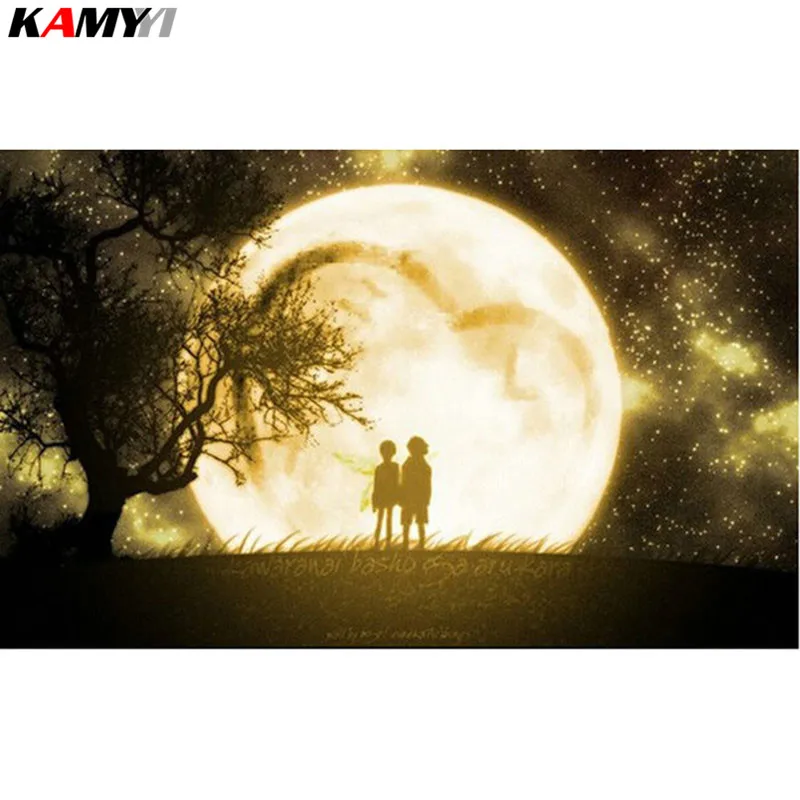 

Needlework Diamond embroidery scenery night Diamond Painting cross stitch Icon rhinestone pattern moon Home decoration XY1