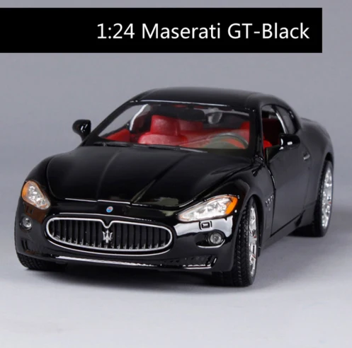 Maisto Bburago 1:24 Maserati GT Gran Turismo литая модель автомобиля игрушка с новым в коробке для детей подарки на день рождения - Цвет: Черный