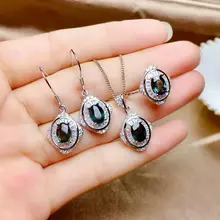 MeiBaPJ натуральный сапфир с Шри-Ланки драгоценный камень Ювелирный Набор 925 пробы серебро 3 шт Сиут хорошее свадебное ювелирное изделие для женщин