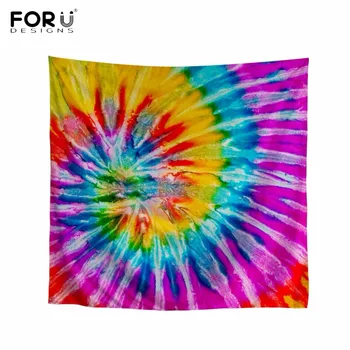 

FORUDESIGNS Retro Vintage swirl 3D Printed Woman Man Square Silk Bandanas Fashion Headbands Hair Accessories Multi-color Scarf