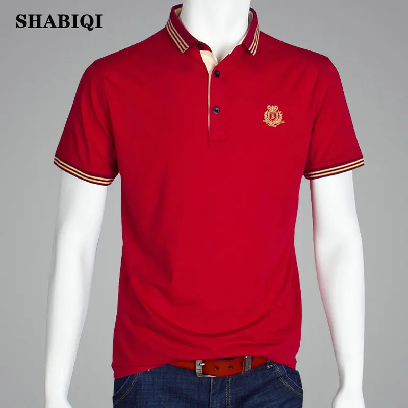SHABIQI, размер S-10XL, лето, модная брендовая мужская рубашка, Мужская рубашка поло, летняя рубашка поло с коротким рукавом, дизайнерская рубашка поло