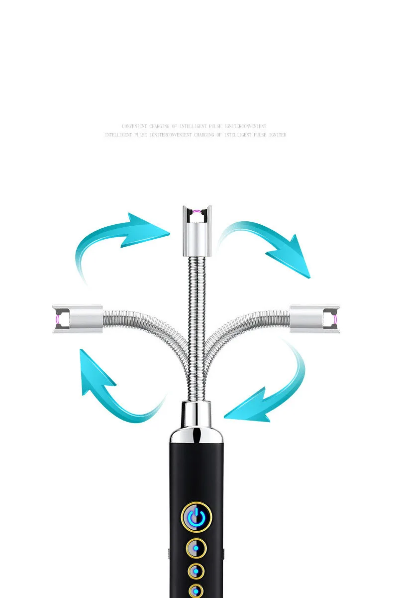 Светодиодный Мощность Дисплей безопасности изгиб запальное устройство Зарядка через usb дугой с Кухня барбекю зажигалка для сигарет; защита от ветра зажигалка