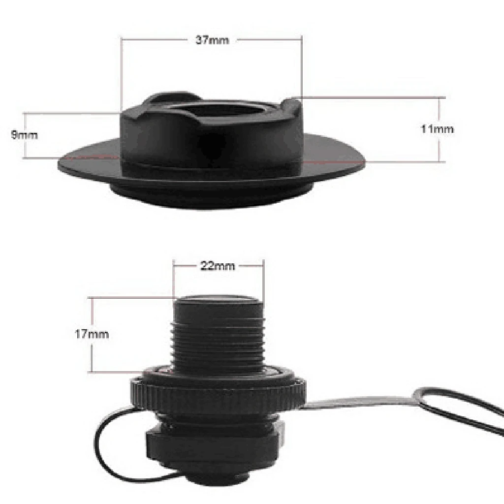 Screw One-way Inflation Valve Caps for Inflatable Boat Kayak Pool Raft Canoe Tender Rowing Boats Replacement Black/White