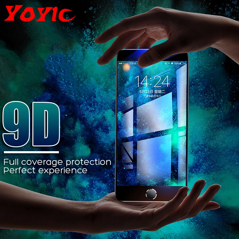 

9D Full Cover Tempered Glass On The For iPhone 5 5s 6 6s Plus Screen Protector Protective Glass For iPhone 7 8 Plus Glass Film