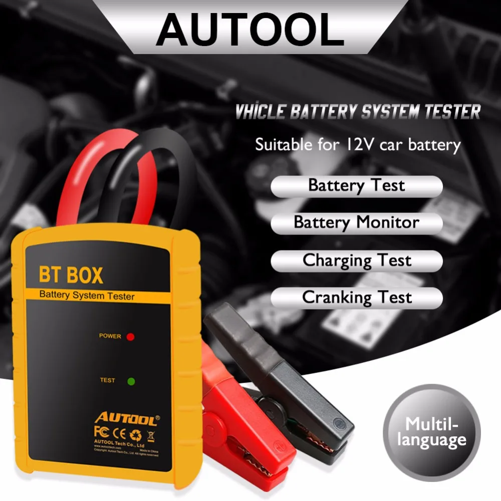 Новое поступление тестер батареи autool BT BOX Поддержка Android/IOS мощный функциональный анализатор автомобильных аккумуляторов