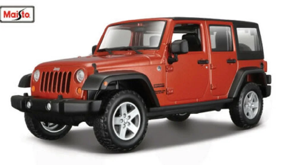 MAISTO грузовики 1:24 Масштаб Jeep WRANGLER ограниченная литая под давлением модель автомобиля в коробке - Цвет: Оранжевый
