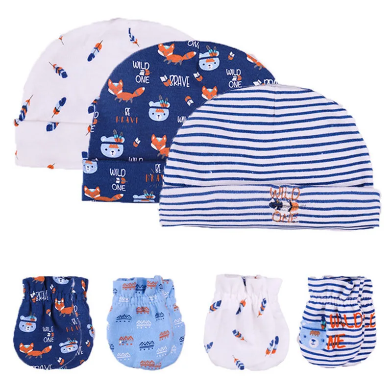 Для новорожденных милые перчатки анти-царапин От 0 до 6 месяцев хлопок наивысшего качества детские шапки и варежки теплые детские аксессуары костюм - Цвет: Лаванда
