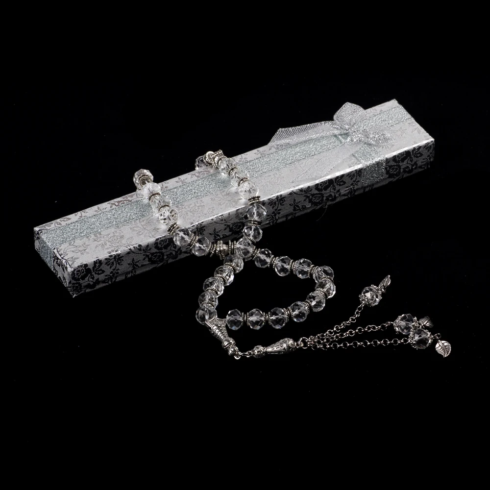 

Tasbih store clear crytsal beads tasbih 10mm shiny tesbih pray beads for women