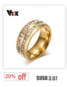 Vnox Для женщин розовое золото-Цвет кольцо Мода кубический циркон камень Обручальные кольца для девочки