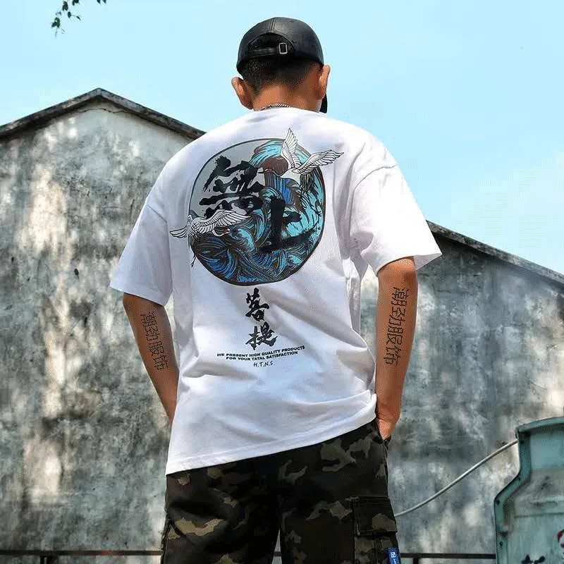 Japan Hip Hop T Shirt Men Funny Print Tshirt Streetwear Casual Short Sleeve Summer Tops Fashion Harajuku Printed Boys | Мужская одежда