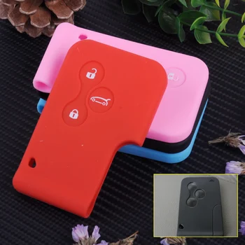 

beler High Quality 3 Button Remote Silicone Card Key Case Fob Cover Fit for Renault Scenic 2003 2004 Clio Megane Scenic II
